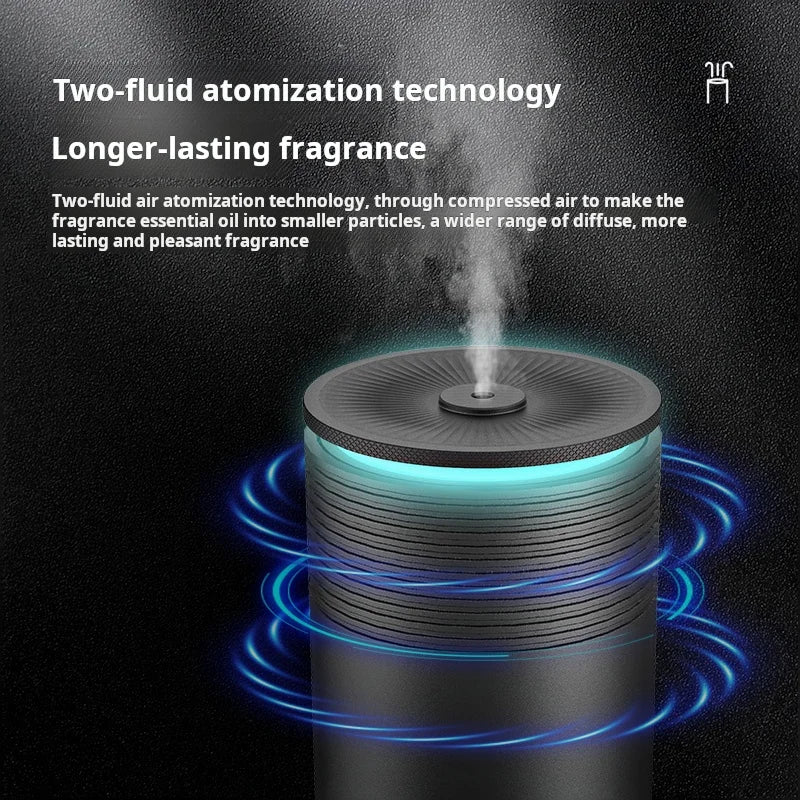 Hotel Waterless Smart Essential Oil Tower Aroma Diffuser Silver Black, Color Led Light Cylindrical Scent Diffuser for Home Use
