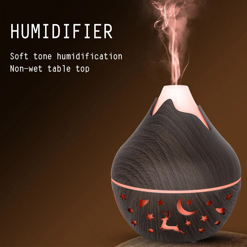 USB Ultrasonic Cool Mist Sprayer Essential Oil Fragrance 200ml Mini Home Wood Grain Air Humidifier Electric Air Aroma Diffuser