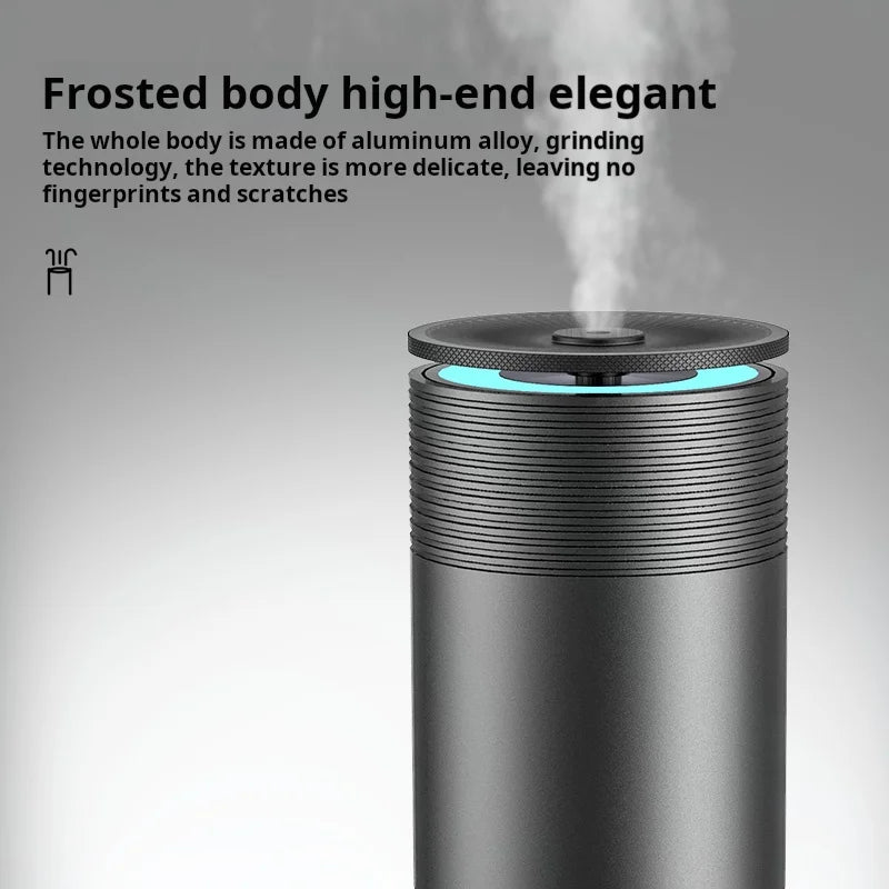 Hotel Waterless Smart Essential Oil Tower Aroma Diffuser Silver Black, Color Led Light Cylindrical Scent Diffuser for Home Use