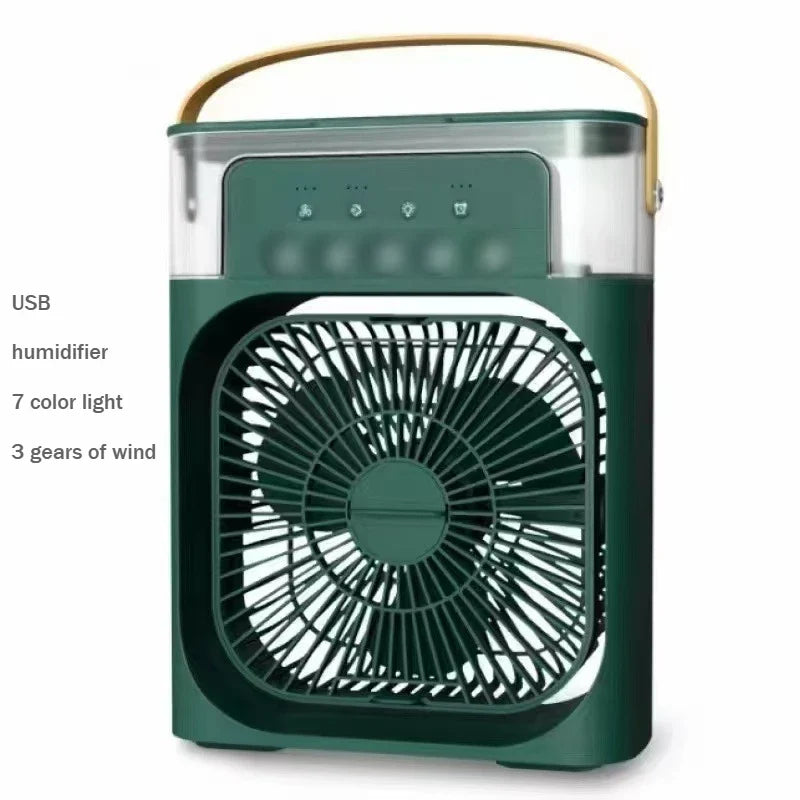 3 In 1 Portable Humidifier Fan Mini Air Conditioners USB Mini fan LED Night Light Water Mist Fun Air Cooler Humidifie For Home